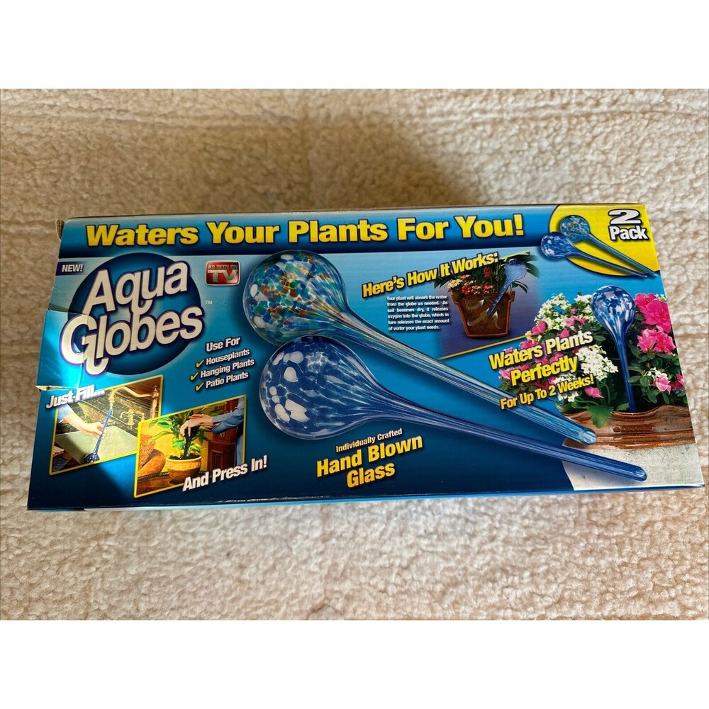 Aqua Watering Globes Plant Glass Bulbs 2 Pack As Seen On TV